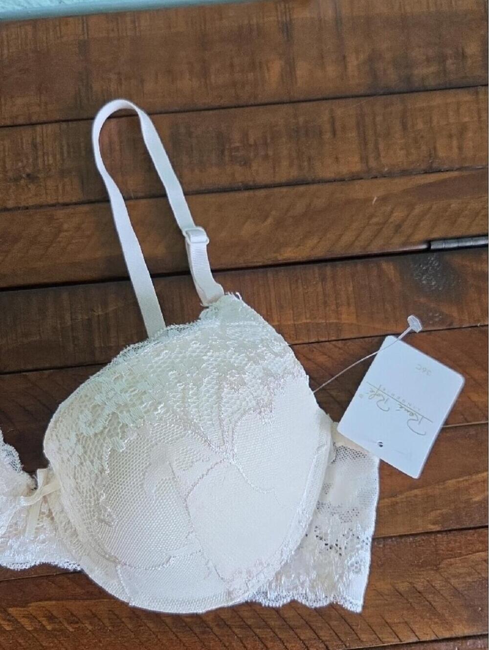 Nwt Rene Rofe Ivory Padded Bra Size 36c - Picture 3 of 7